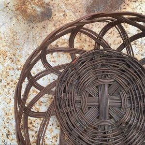 Vintage Wicker Woven Spiral Basket Wall Basket